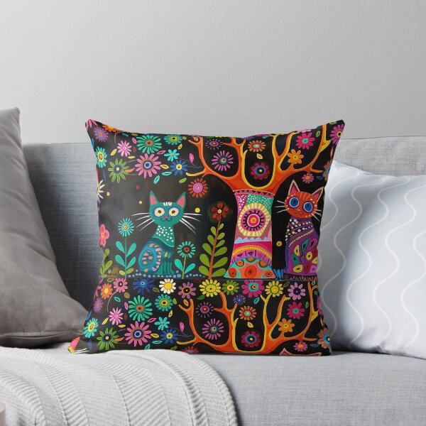 Item preview, Colorful Cat, Abstract Cat, Cat Folk Art designed and sold by xiao xuans.