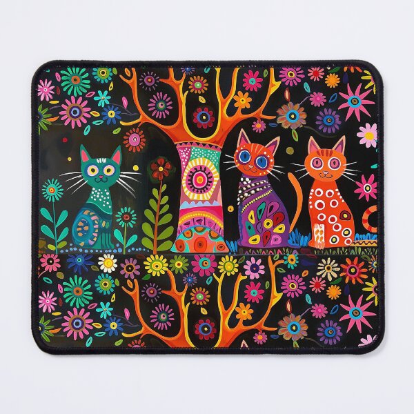 Item preview, Colorful Cat, Abstract Cat, Cat Folk Art designed and sold by xiao xuans.