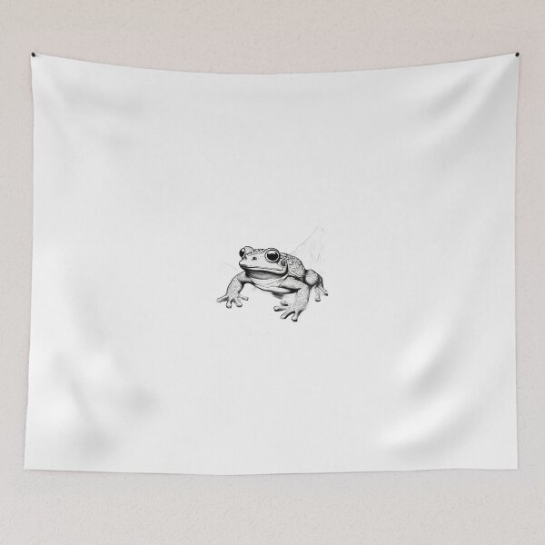 Item preview, Twilight Toad – Detailed Black and White Amphibian Line Art Illustration designed and sold by Artisan Finds Online.