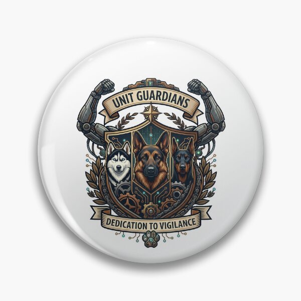 Item preview, UNIT GUARDIANS K-9 Detachment | Cybernetic Dog Shield Crest designed and sold by vividthreads99.