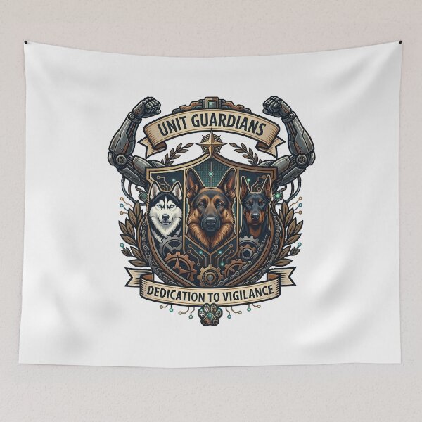 Item preview, UNIT GUARDIANS K-9 Detachment | Cybernetic Dog Shield Crest designed and sold by vividthreads99.