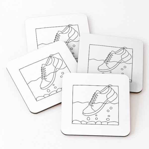 Item preview, A shoe slowly descending underwater near a floor tile designed and sold by rasagamastore.