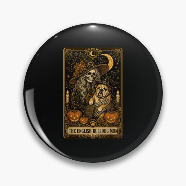 Item preview, Vintage The English Bulldog Mom Witch Tarot Card Halloween Skeleton Art designed and sold by PhocoNibict.