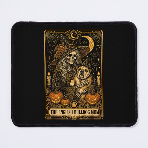 Item preview, Vintage The English Bulldog Mom Witch Tarot Card Halloween Skeleton Art designed and sold by PhocoNibict.