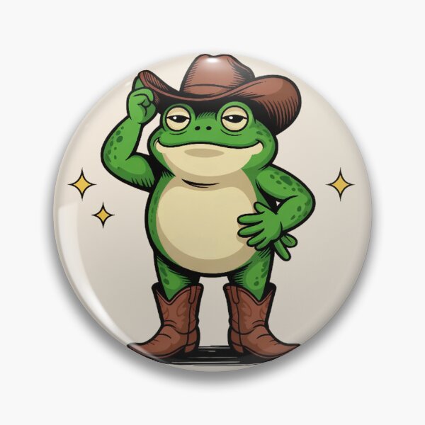 Item preview, Just a Cowboy Frog Doing His Best  Funny Western Frog T‑Shirt & Sticker designed and sold by ZyxDes.