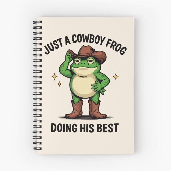 Item preview, Just a Cowboy Frog Doing His Best  Funny Western Frog T‑Shirt & Sticker designed and sold by ZyxDes.