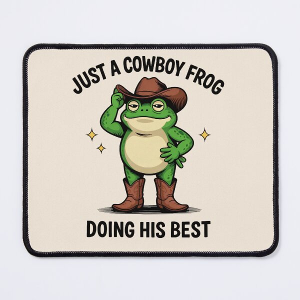 Item preview, Just a Cowboy Frog Doing His Best  Funny Western Frog T‑Shirt & Sticker designed and sold by ZyxDes.