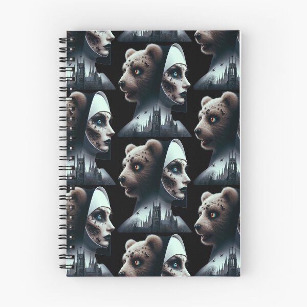 Item preview, Creepy Gothic Nun and Teddy Bear with Cathedral Art designed and sold by LujziWorld.