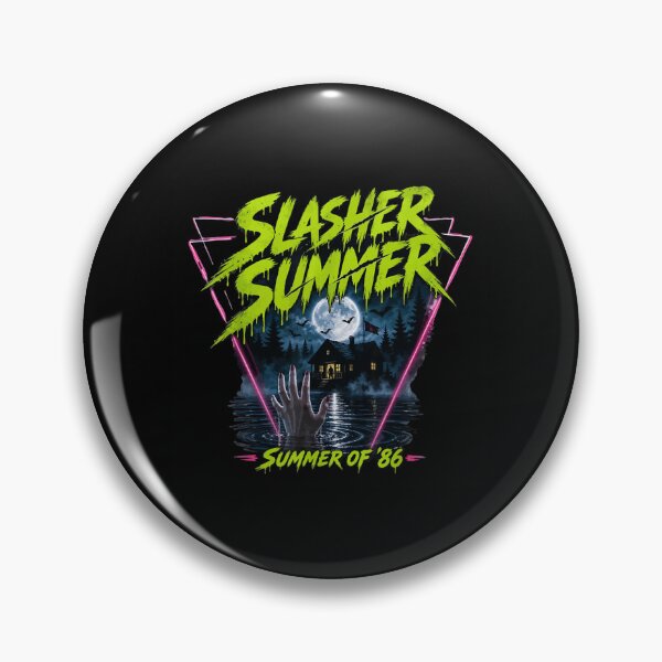 Item preview, Retro Slasher Summer of 86 Vintage Neon Horror Movie Cabin designed and sold by PhocoNibict.