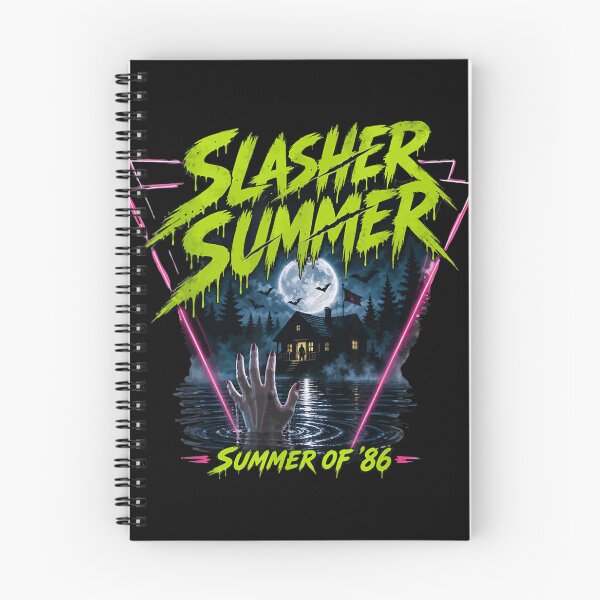 Item preview, Retro Slasher Summer of 86 Vintage Neon Horror Movie Cabin designed and sold by PhocoNibict.