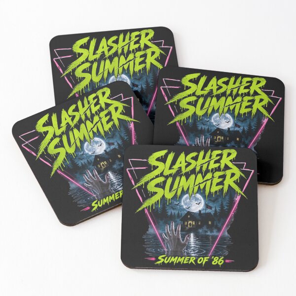 Item preview, Retro Slasher Summer of 86 Vintage Neon Horror Movie Cabin designed and sold by PhocoNibict.
