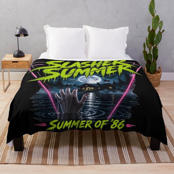 Item preview, Retro Slasher Summer of 86 Vintage Neon Horror Movie Cabin designed and sold by PhocoNibict.