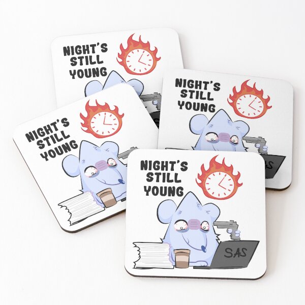 Item preview, Night's Still Young | Funny Coding Mouse designed and sold by Mammoths.