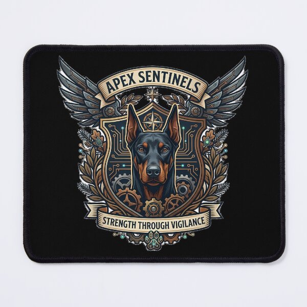 Item preview, Apex Sentinels Doberman Pinscher Crest – Strength Through Vigilance Tactical Badge designed and sold by vividthreads99.