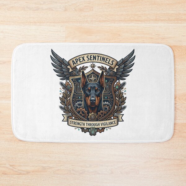 Item preview, Apex Sentinels Doberman Pinscher Crest – Strength Through Vigilance Tactical Badge designed and sold by vividthreads99.