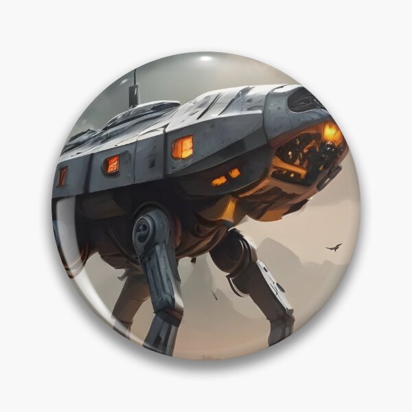 Item preview, Futuristic Walking Robot Tank in Desert | Sci-Fi Mech Warrior Art designed and sold by Bhaskar Digital Art.