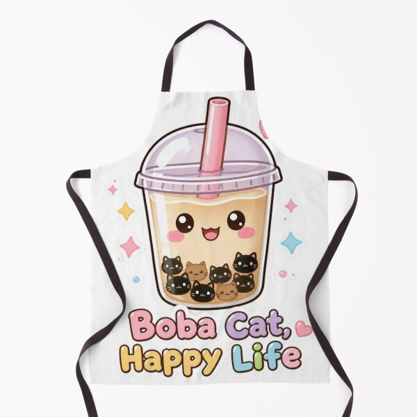 Item preview, Boba Cat Happy Life Cute Kawaii Bubble Tea Cat Lover Pun designed and sold by Ankushpc.