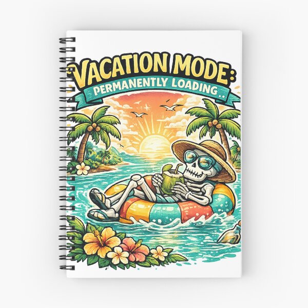 Item preview, Vacation Mode: Permanently Loading Funny Skeleton Beach Summer T-Shirt designed and sold by Rx Graphic Studio.