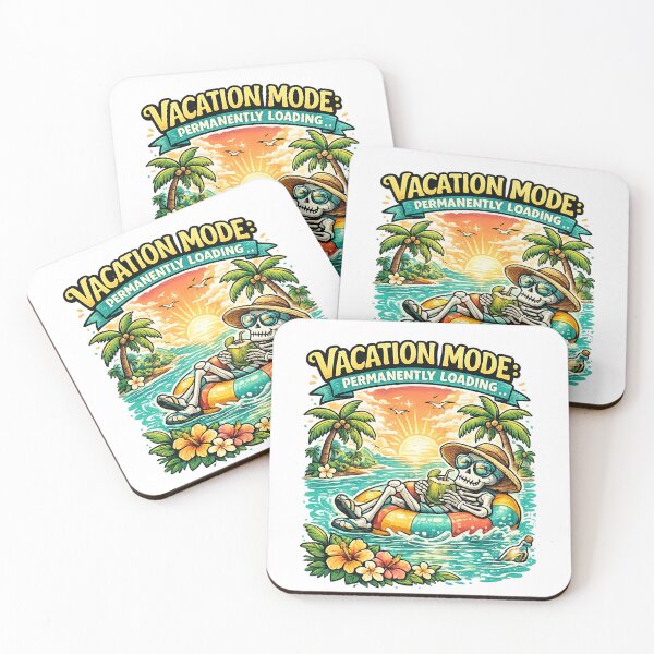 Item preview, Vacation Mode: Permanently Loading Funny Skeleton Beach Summer T-Shirt designed and sold by Rx Graphic Studio.