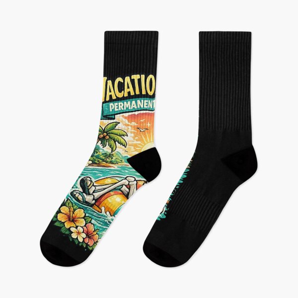 Item preview, Vacation Mode: Permanently Loading Funny Skeleton Beach Summer T-Shirt designed and sold by Rx Graphic Studio.