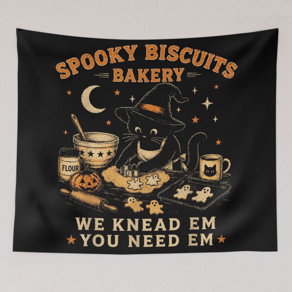 Item preview, Spooky Biscuits Bakery Cute Black Cat Baking Halloween Ghost Cookies T-Shirt designed and sold by PhocoNibict.