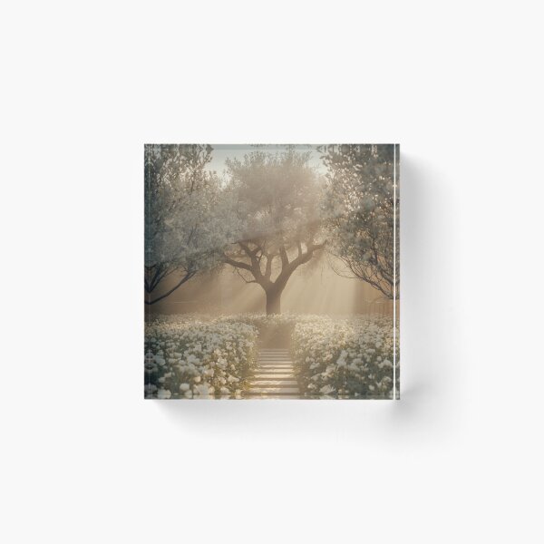 Item preview, The Path to Quiet | Luxury Healing Garden Wall Art designed and sold by VeloraNature.