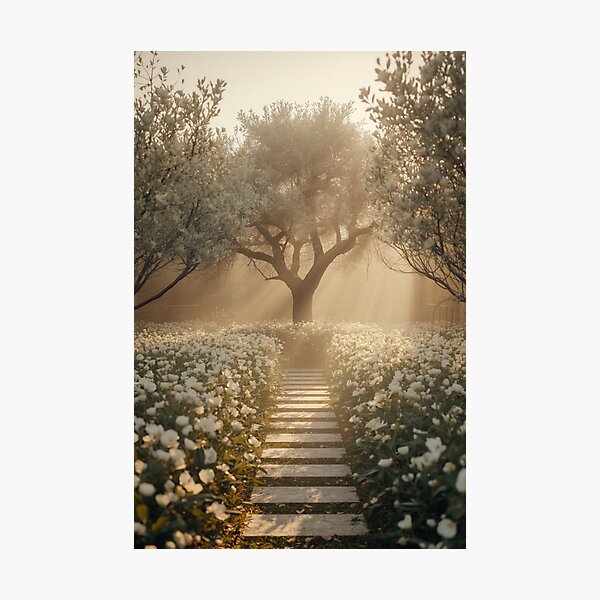 Item preview, The Path to Quiet | Luxury Healing Garden Wall Art designed and sold by VeloraNature.