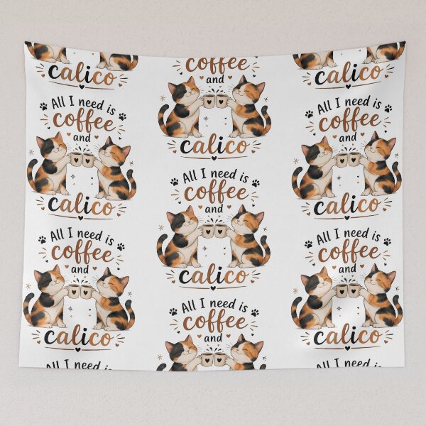 Item preview, All I Need Is Coffee and Calico Cute Cat Coffee Lover Gift designed and sold by Bettybee00.