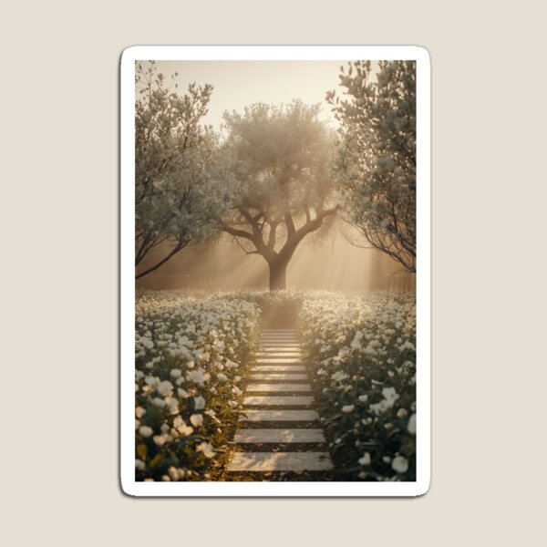 Item preview, The Path to Quiet | Luxury Healing Garden Wall Art designed and sold by VeloraNature.