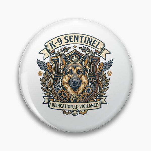 Item preview, K-9 Sentinel German Shepherd Crest – Dedication To Vigilance Tactical Badge designed and sold by vividthreads99.