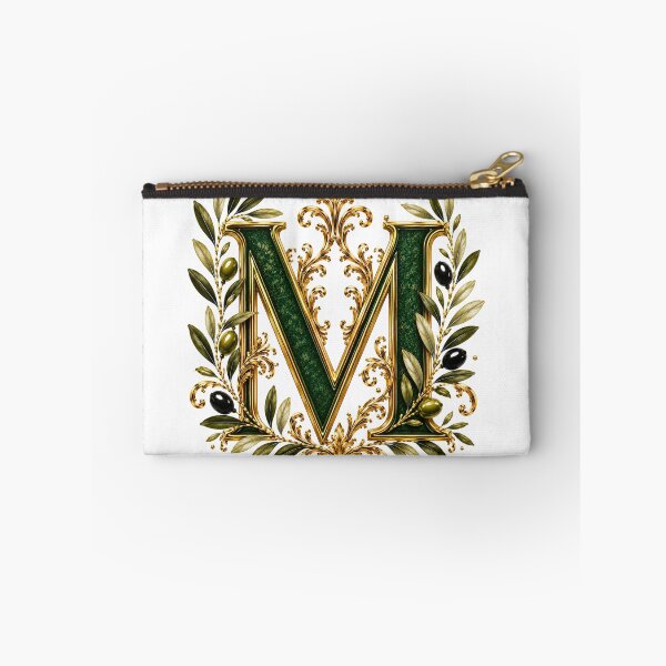 Item preview, Elegant Letter M Monogram with Olive Branches & Gold Botanical Design | Luxury Green Floral Initial designed and sold by MoodLay.