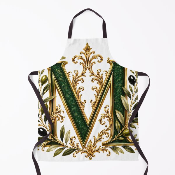 Item preview, Elegant Letter M Monogram with Olive Branches & Gold Botanical Design | Luxury Green Floral Initial designed and sold by MoodLay.