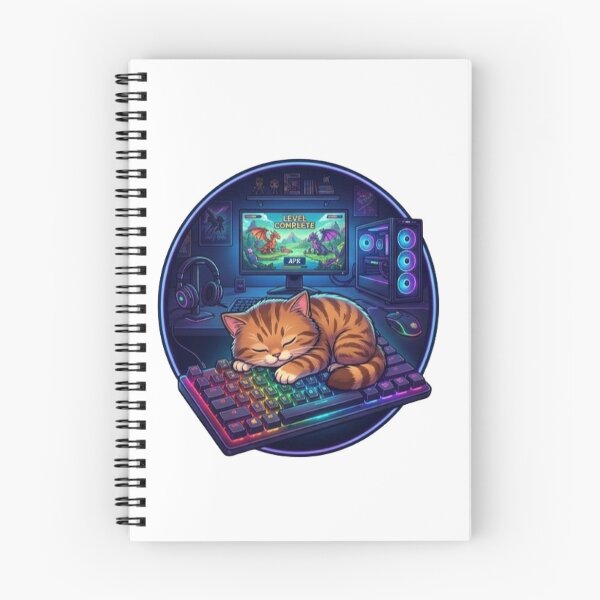 Item preview, Sleeping Gamer Cat on RGB Keyboard | Cute Gaming Kitten Neon PC Setup designed and sold by Faisal  Shah.