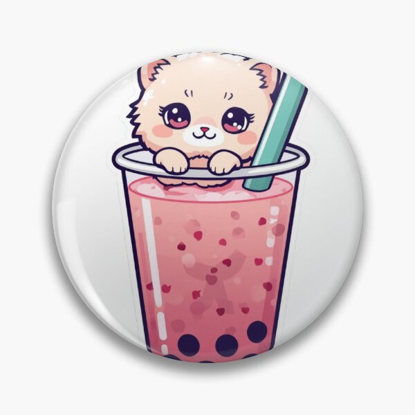 Item preview, Cute Kawaii Cat Inside Boba Bubble Tea Illustration designed and sold by Ankushpc.