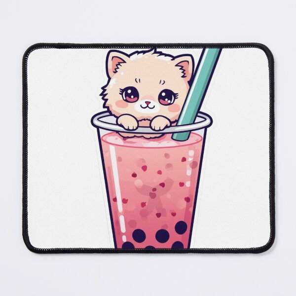 Item preview, Cute Kawaii Cat Inside Boba Bubble Tea Illustration designed and sold by Ankushpc.