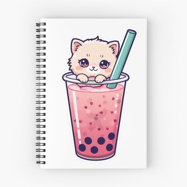 Item preview, Cute Kawaii Cat Inside Boba Bubble Tea Illustration designed and sold by Ankushpc.