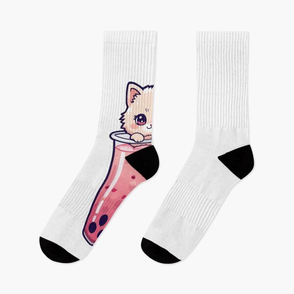 Item preview, Cute Kawaii Cat Inside Boba Bubble Tea Illustration designed and sold by Ankushpc.