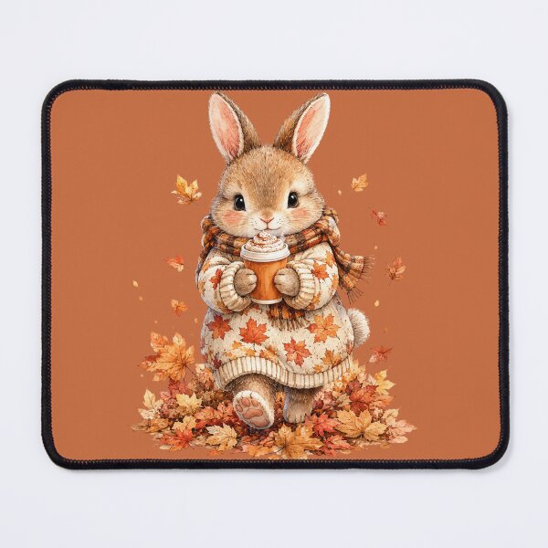 Item preview, Kawaii Autumn Rabbit Watercolor – Cozy Bunny with Pumpkin Spice Fall Cottagecore Art designed and sold by MagicMakerPh.
