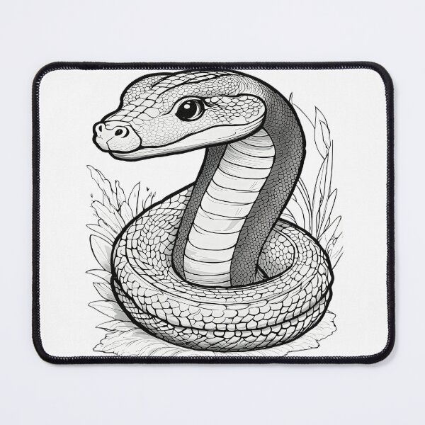 Item preview, Coiled Serpent Majesty – Detailed Anaconda Line Art Illustration designed and sold by Artisan Finds Online.