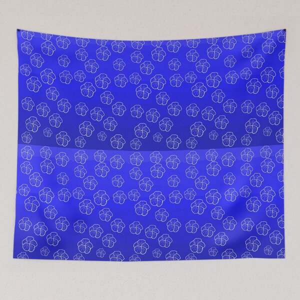 Item preview, Cobalt blue botanical line art designed and sold by wiwiart.