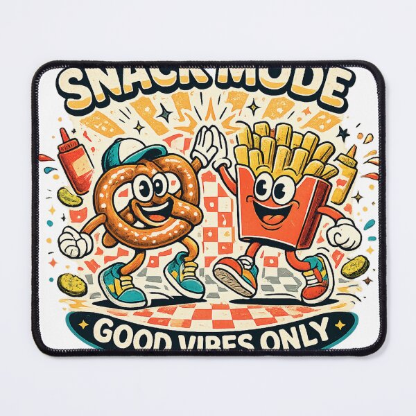 Item preview, Snack Mode: Good Vibes Only Funny Pretzel and Fries Fast Food T-Shirt designed and sold by Rx Graphic Studio.