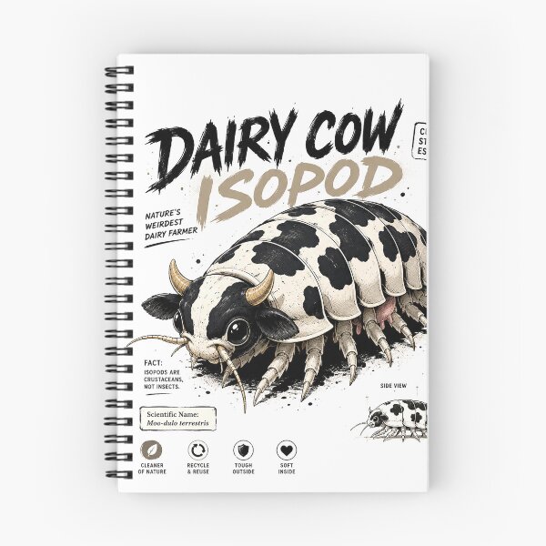Item preview, Dairy Cow Isopod Weird Creature Illustration designed and sold by Abidel.