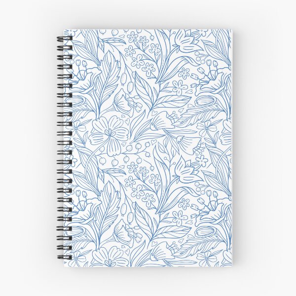 Item preview, Blue Floral Pattern Vintage Botanical Line Art designed and sold by Zaya_art.