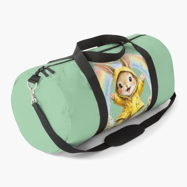 Item preview, Chibi Bunny Raincoat Watercolor – Cute Spring Rabbit Rainbow Illustration Art designed and sold by MagicMakerPh.
