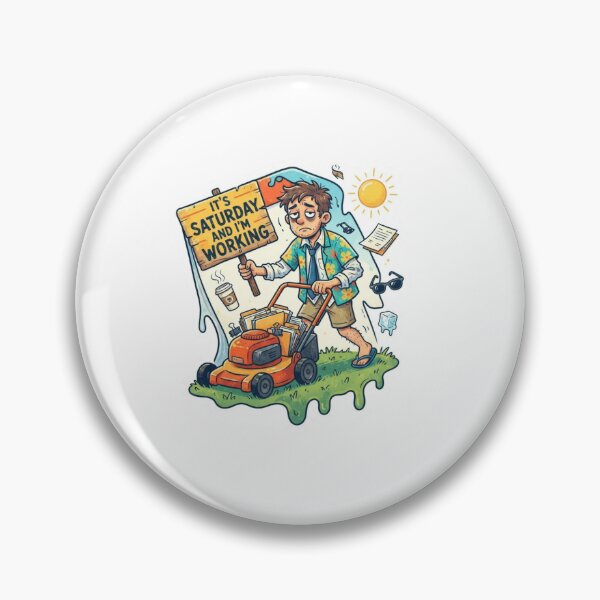 Item preview, It's Saturday And I'm Working Funny Cartoon Sticker designed and sold by Imaginarium of Chaos falcon88 .