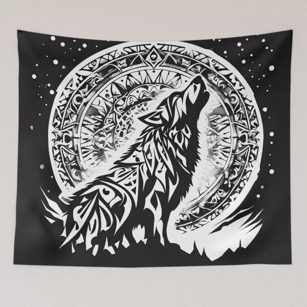 Item preview, Mandala Wolf Song designed and sold by ONYX Pixee.