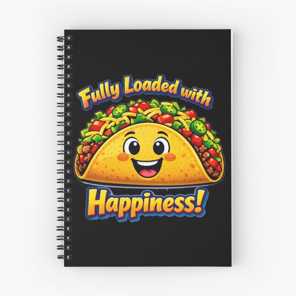 Item preview, Cute Happy Taco Fully Loaded With Happiness Funny Food Pun Pop Art designed and sold by DeliaDesignsCo.