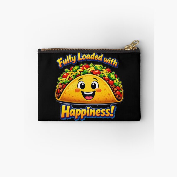Item preview, Cute Happy Taco Fully Loaded With Happiness Funny Food Pun Pop Art designed and sold by DeliaDesignsCo.