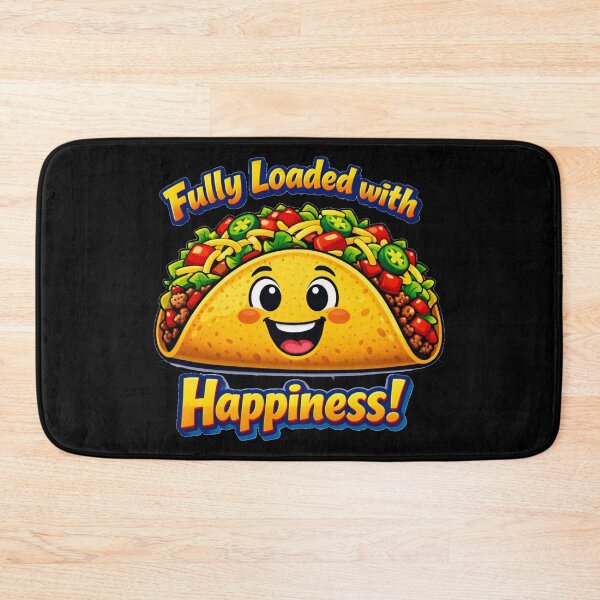 Item preview, Cute Happy Taco Fully Loaded With Happiness Funny Food Pun Pop Art designed and sold by DeliaDesignsCo.