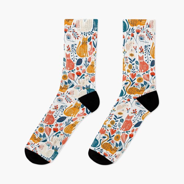 Item preview, Floral Folk Cat Pattern designed and sold by xiao xuans.